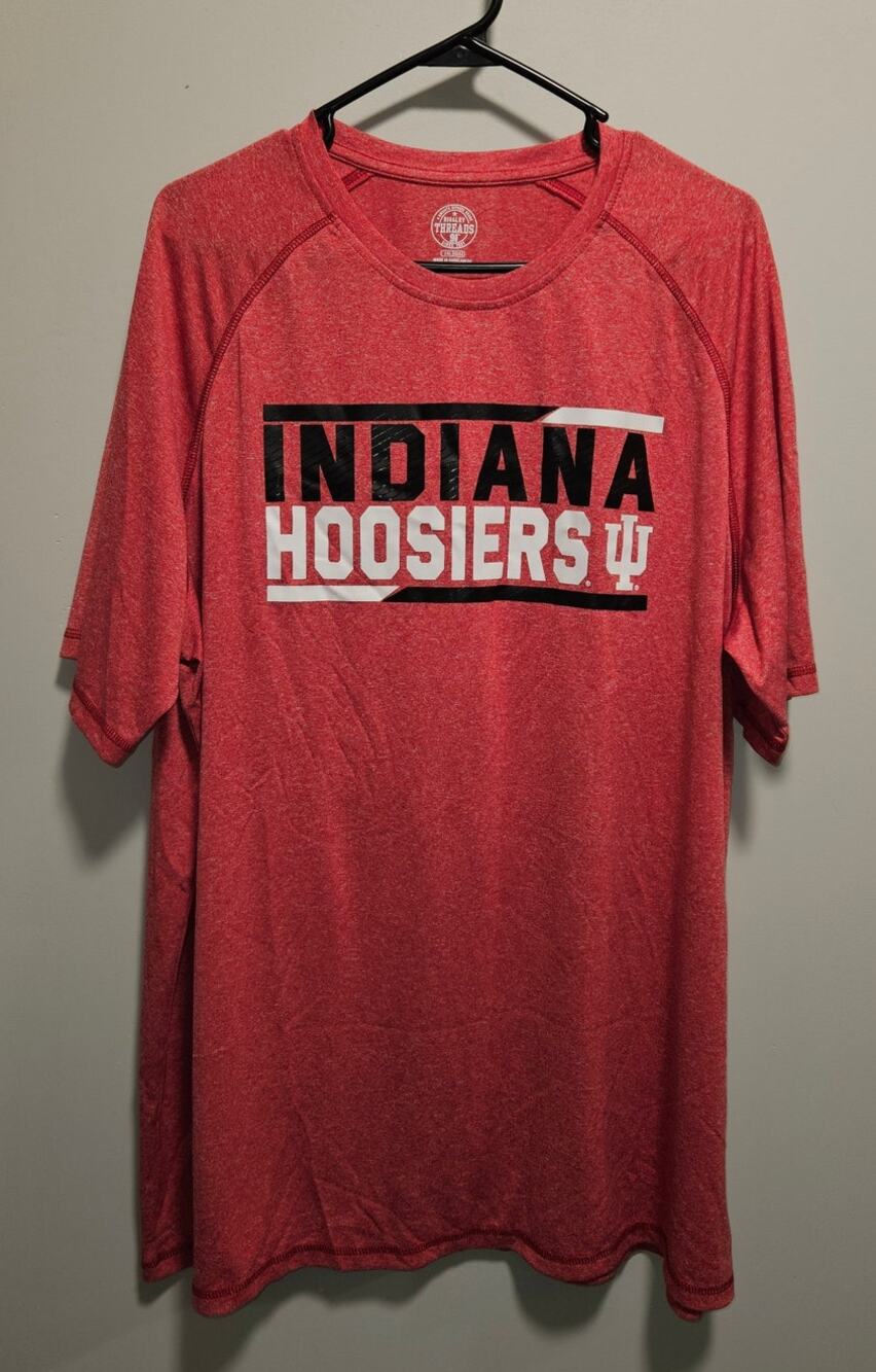 Men's Indiana Hoosiers 2XL T-Shirt, Rivalry Threads Brand, Red, Black, Polyester